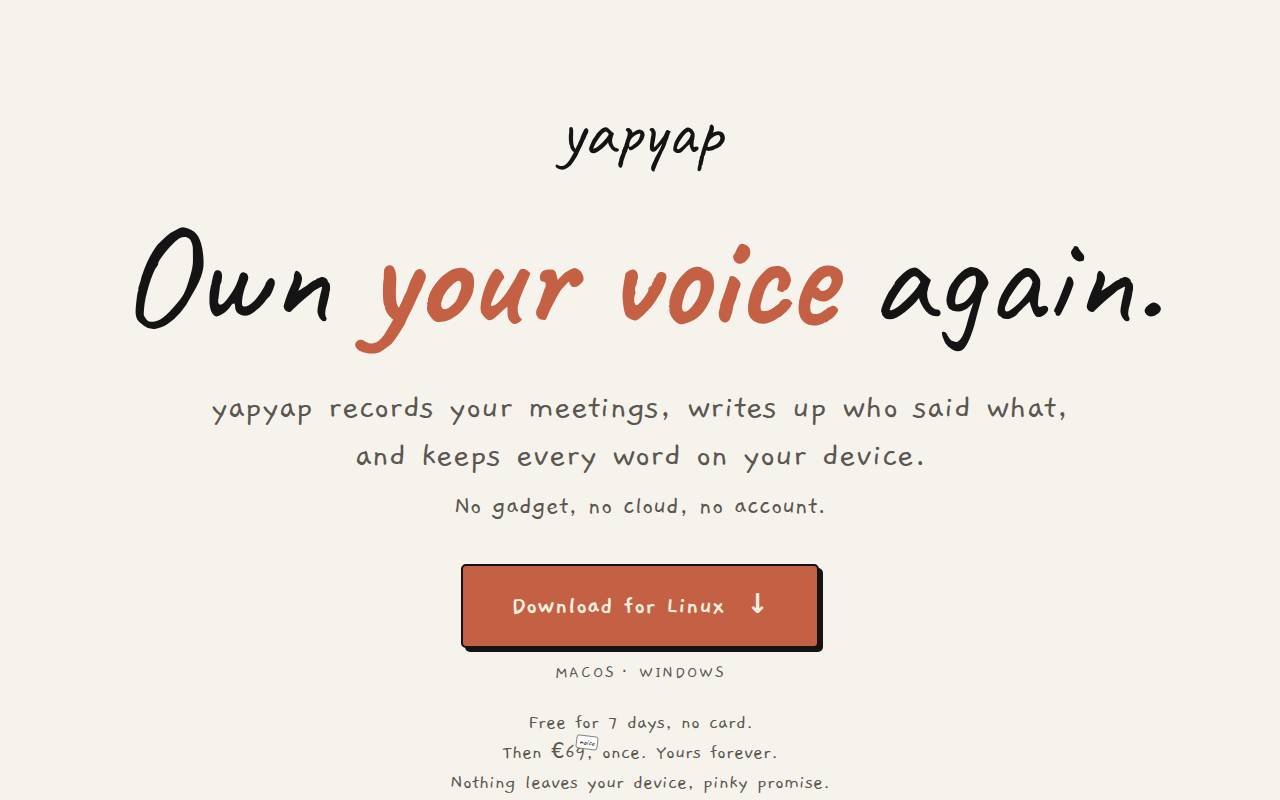 Screenshot of yap-yap.app