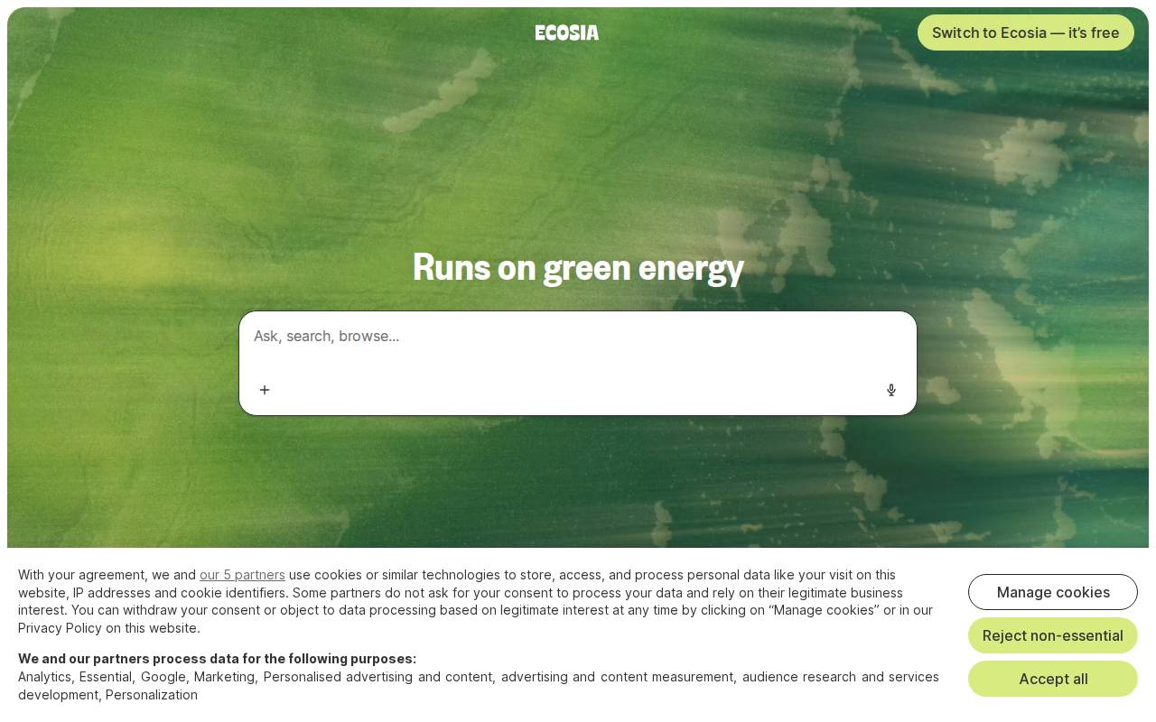 Screenshot of ecosia.org