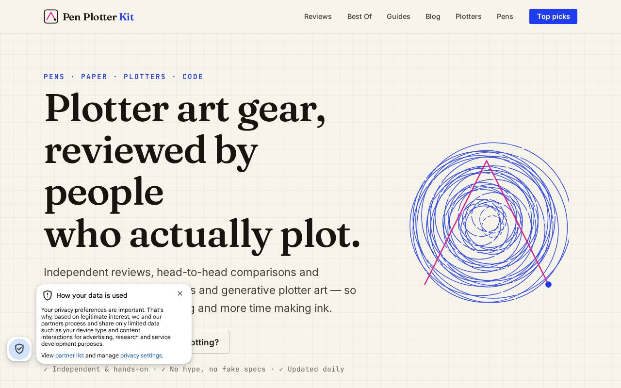 Screenshot of penplotterkit.com