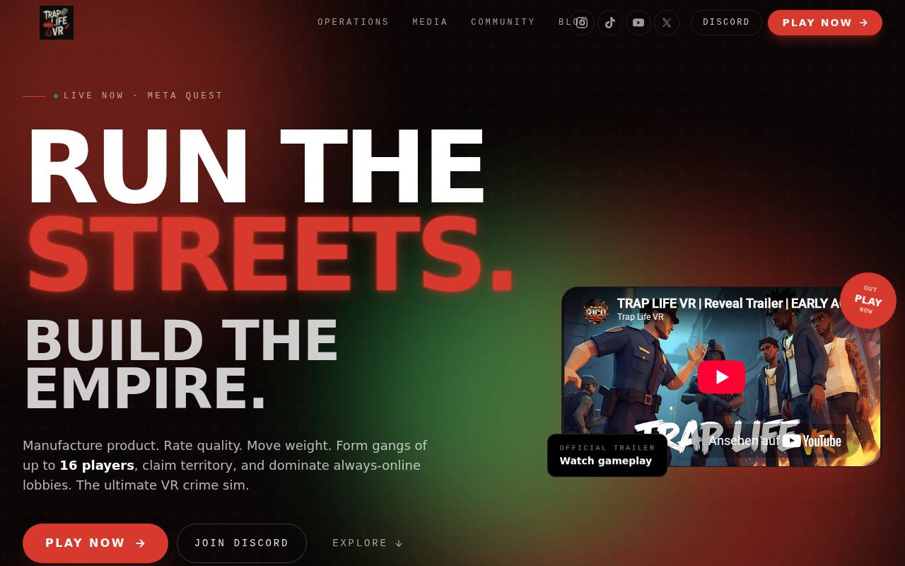Screenshot of traplifevr.com