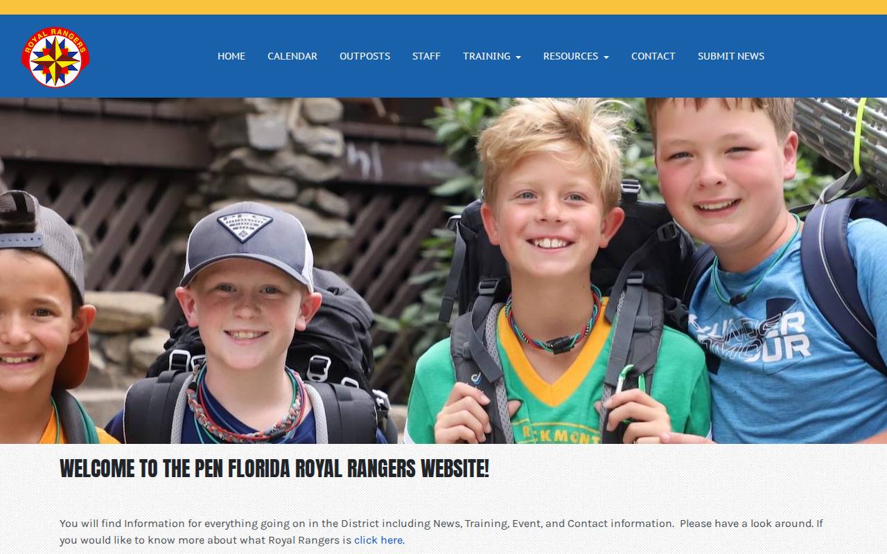 Screenshot of floridarangers.com