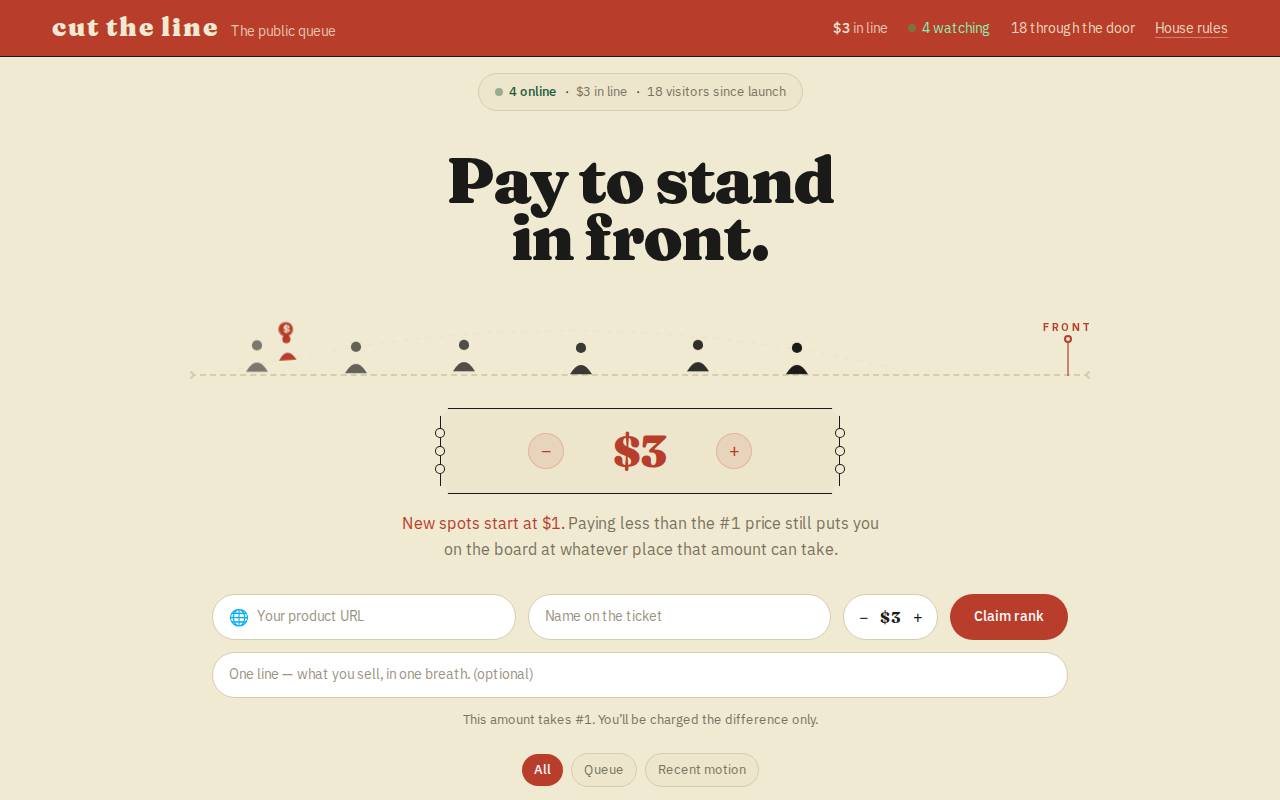 Screenshot of cuttheline.lol