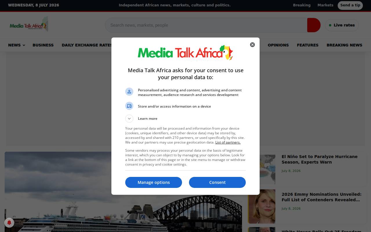 Screenshot of mediatalkafrica.com