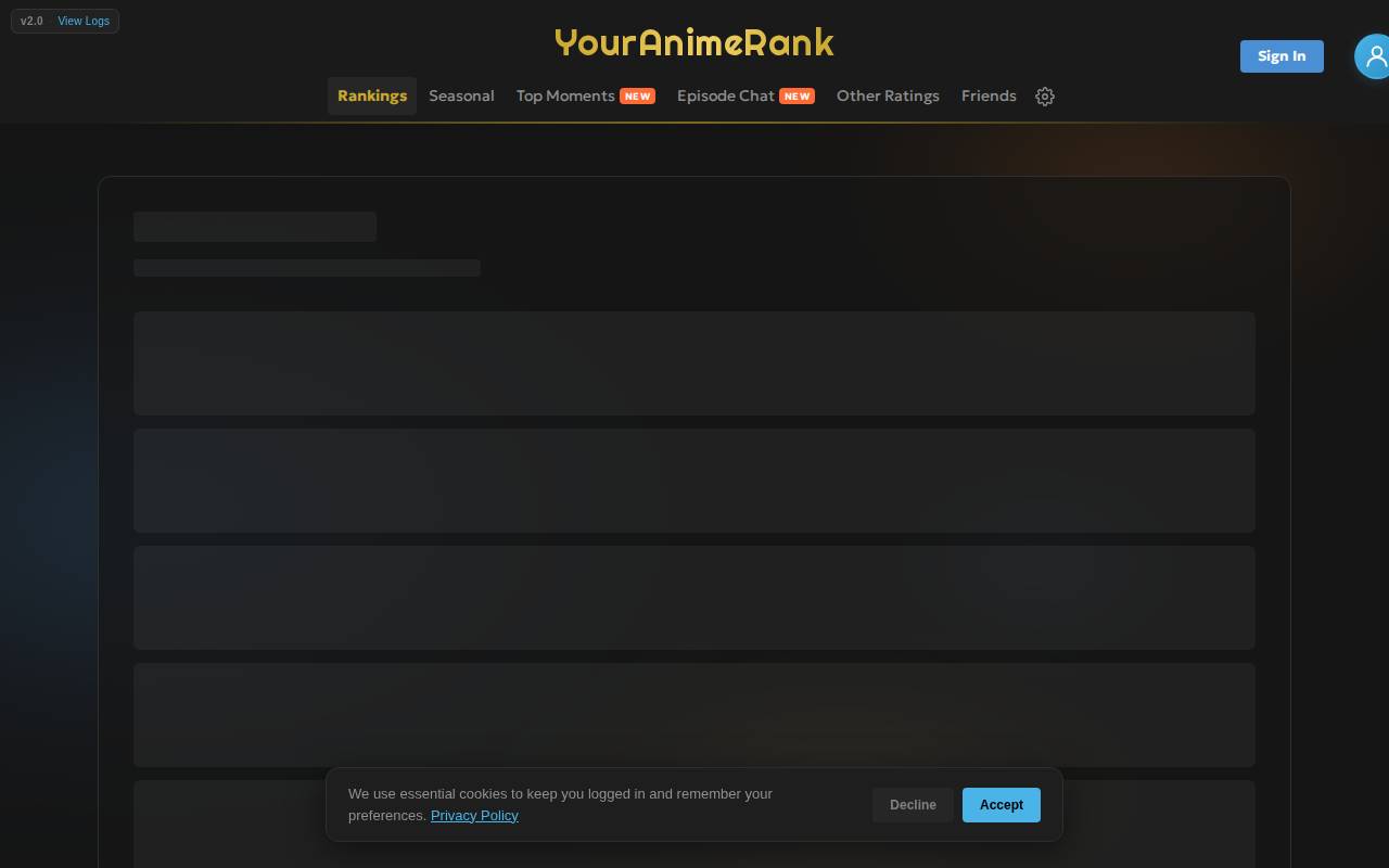 Screenshot of youranimerank.com