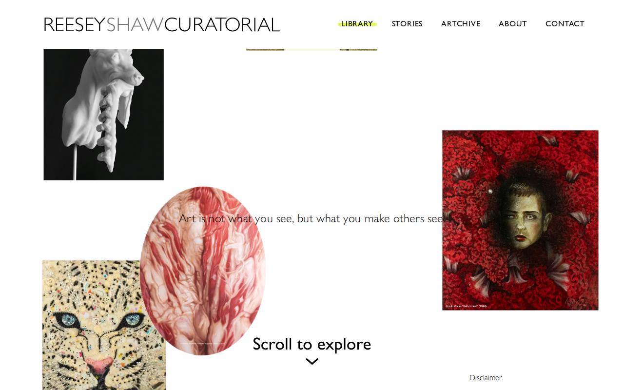 Screenshot of reeseyshawcuratorial.com