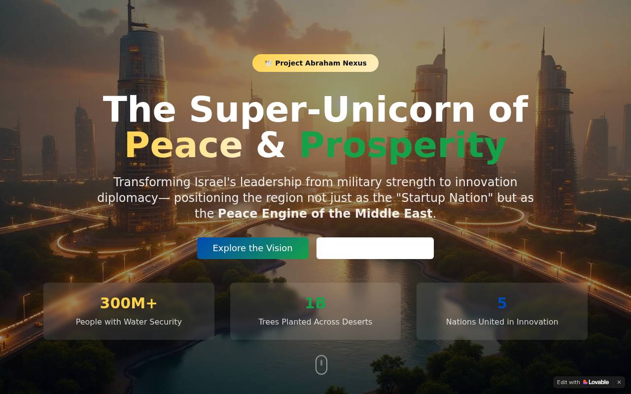 Screenshot of abraham-nexus-peace.lovable.app