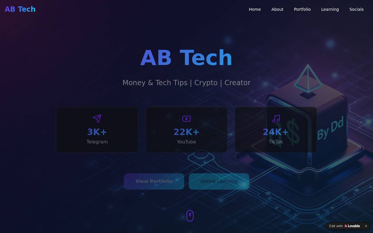Screenshot of abtech-creator-hub.lovable.app