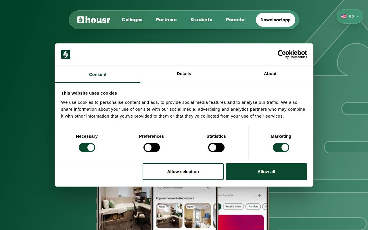 Screenshot of housr.com