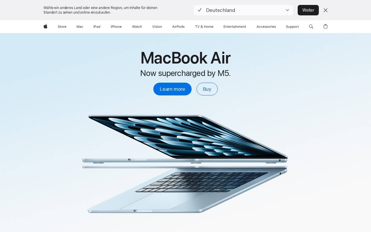 Screenshot of apple.com