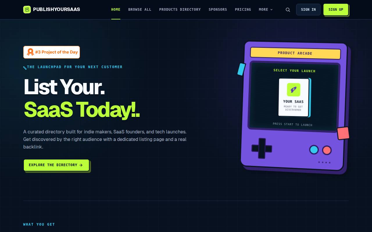 Screenshot of publishyoursaas.com