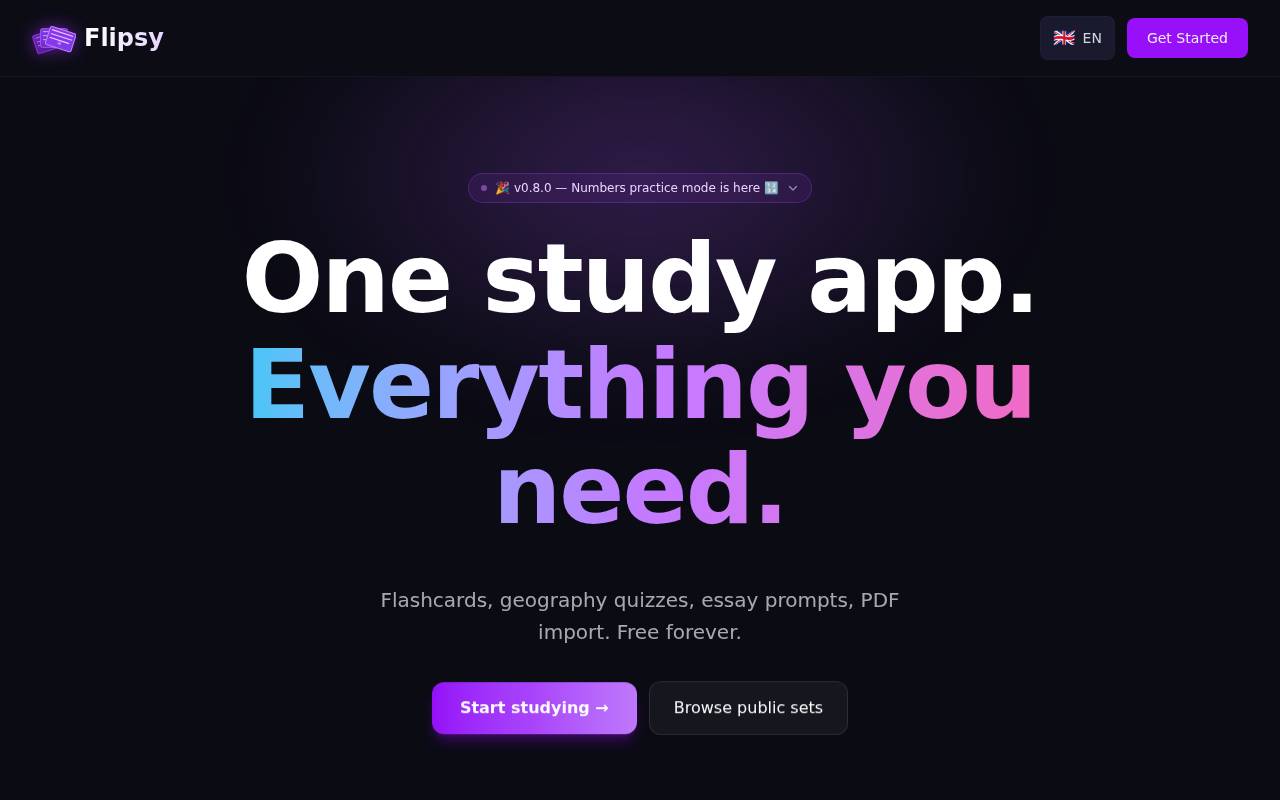 Screenshot of www.flipsy.pro