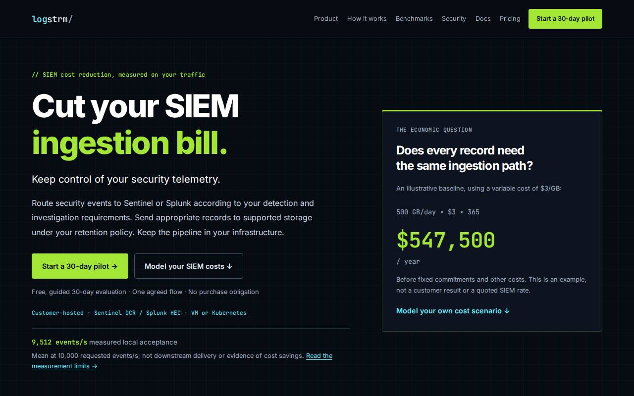 Screenshot of logstrm.com