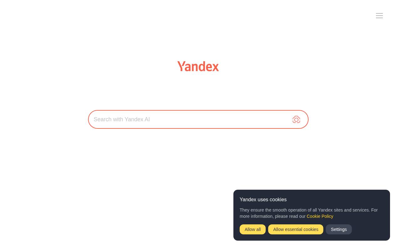 Screenshot of yandex.com