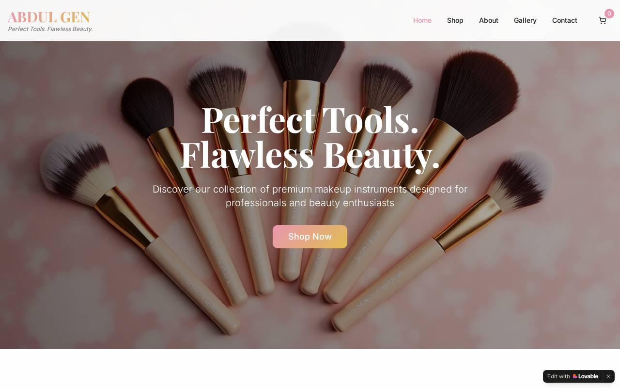 Screenshot of abdulgen-beauty-studio.lovable.app