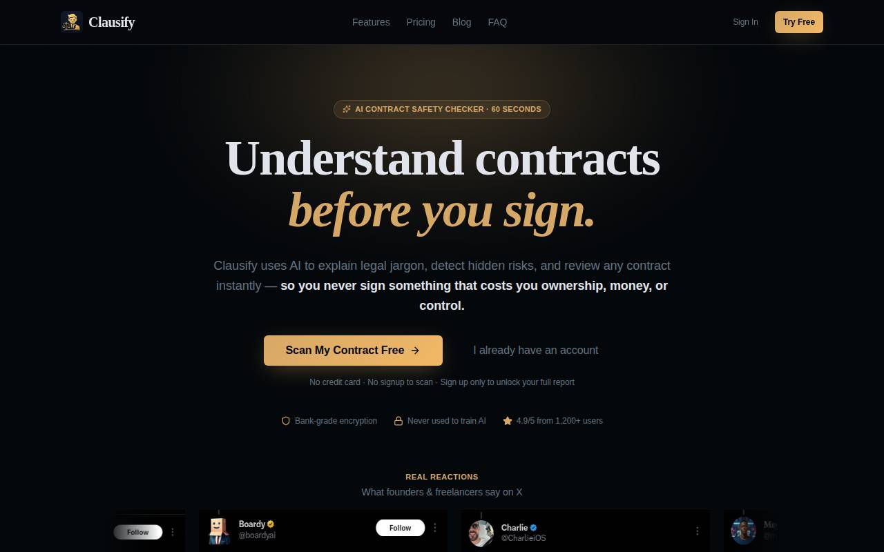 Screenshot of clausify.site