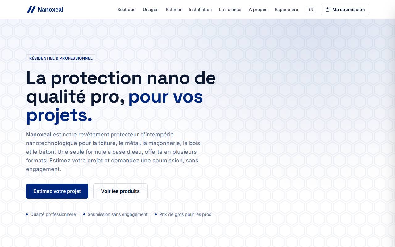 Screenshot of nanoxeal.ca