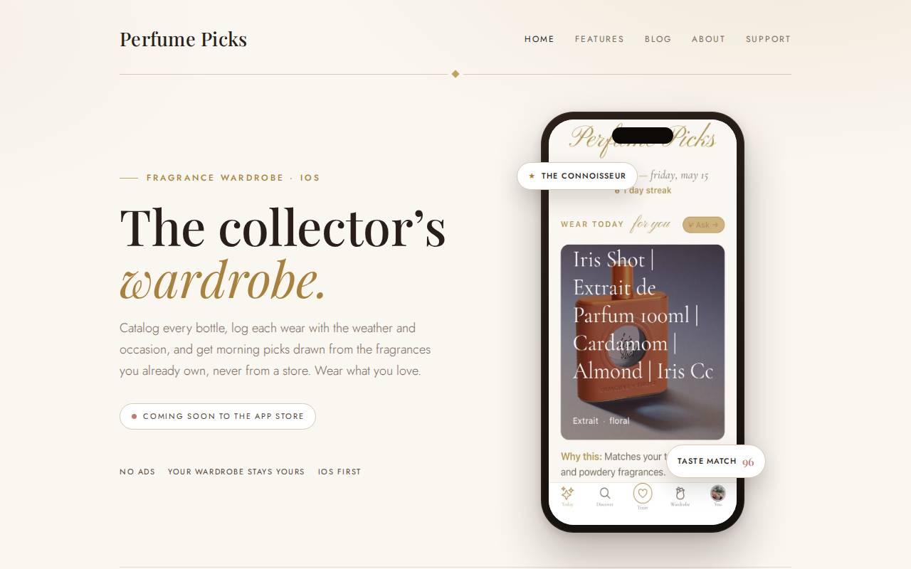 Screenshot of perfumepicks.app