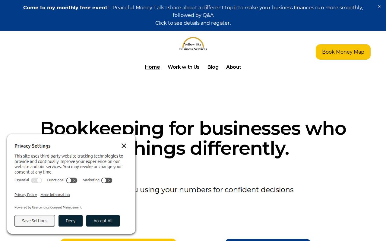 Screenshot of yellowskybusiness.services