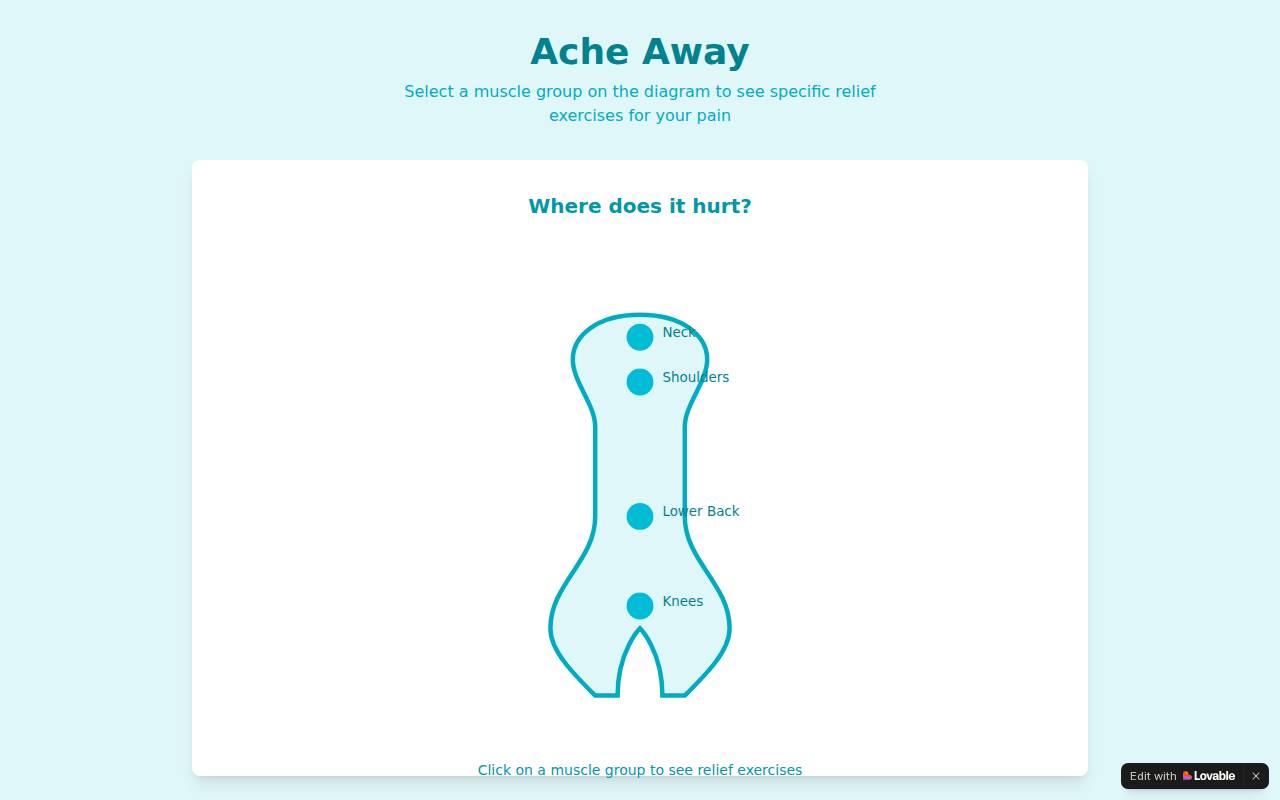Screenshot of ache-away-visuals.lovable.app