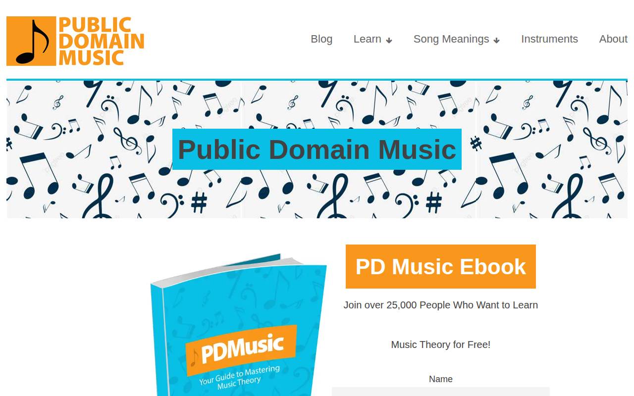 Screenshot of pdmusic.org