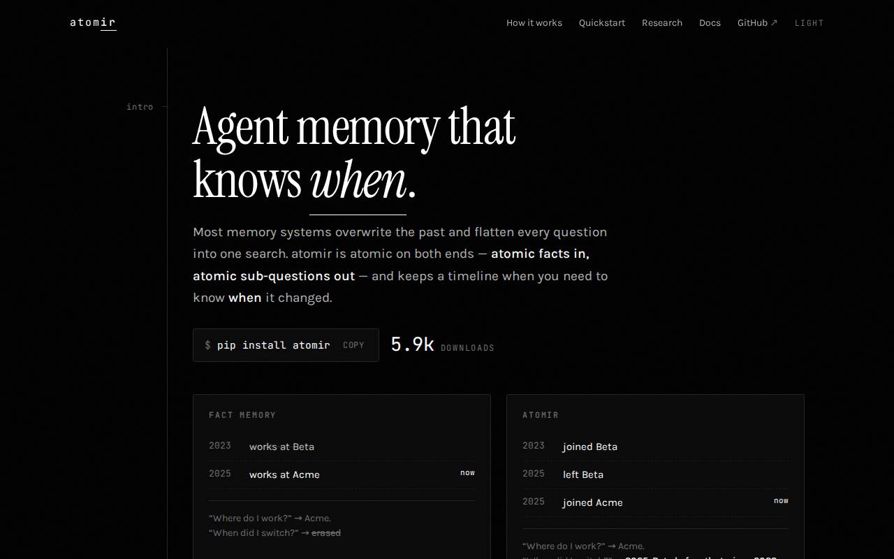 Screenshot of atomir.ai