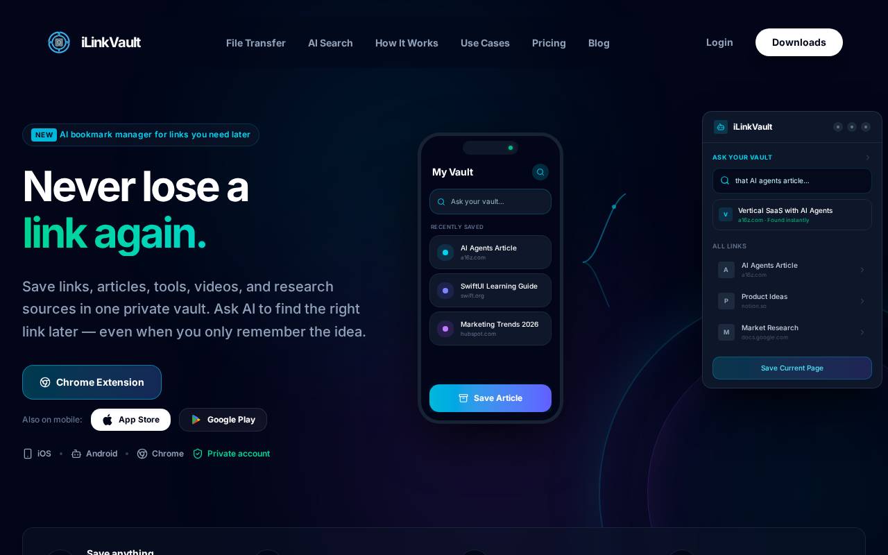 Screenshot of ilinkvault.com