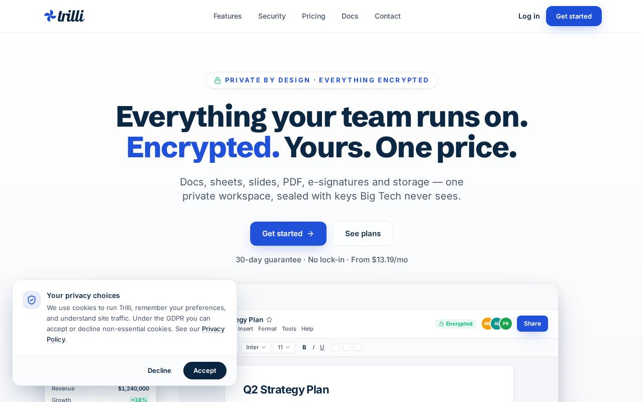 Screenshot of trilli.com
