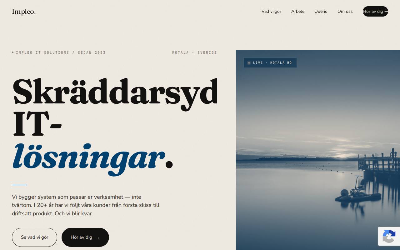 Screenshot of impleo.se