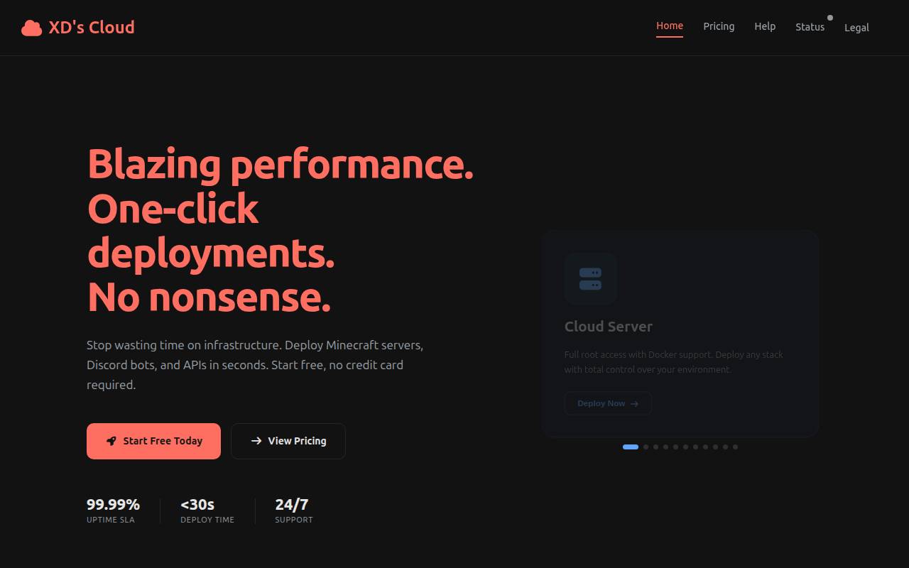 Screenshot of cloud.xdpxi.dev