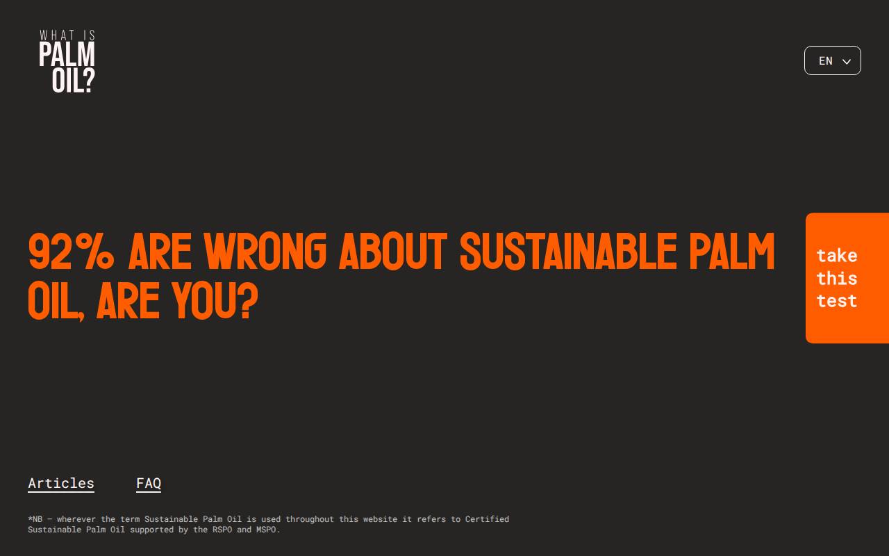 Screenshot of whatispalmoil.com