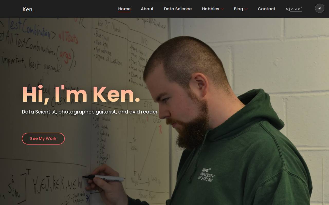 Screenshot of kenreid.co.uk