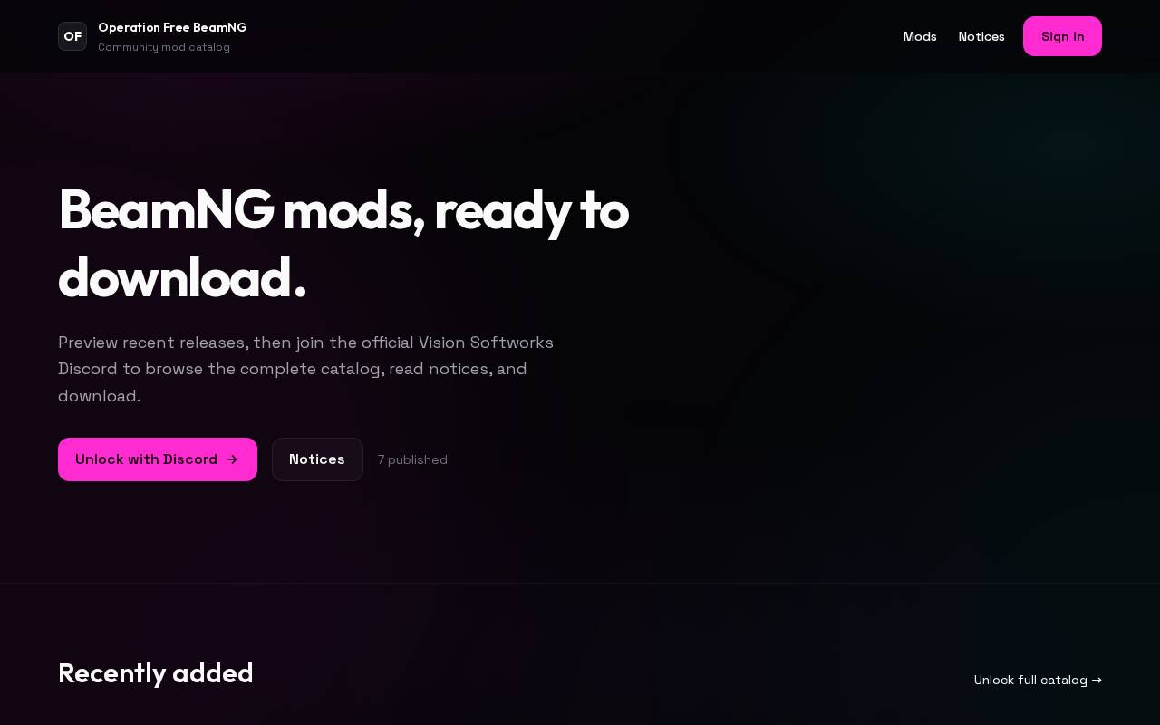 Screenshot of operation-free-beamng.vsn.gg