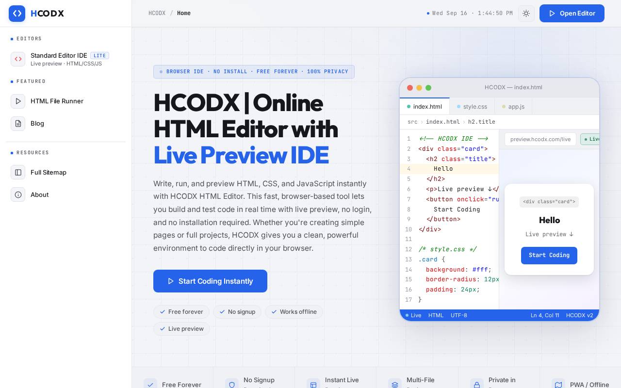 Screenshot of hcodx.com