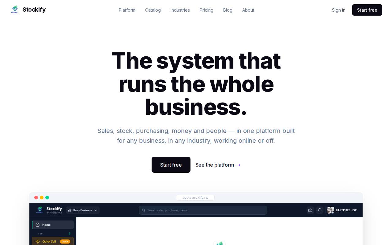Screenshot of stockify.rw