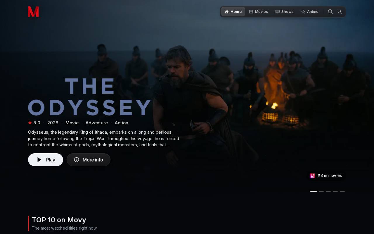Screenshot of movy.sx
