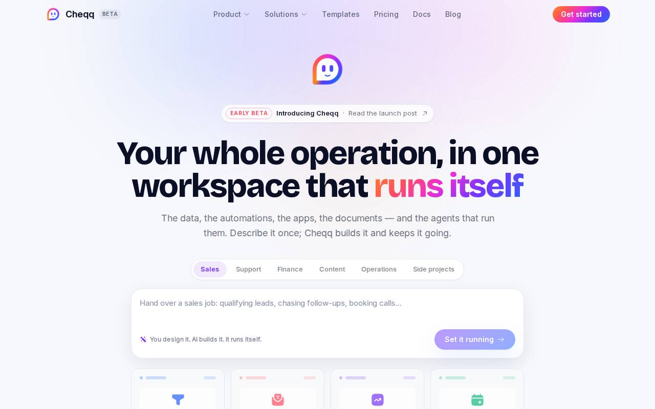 Screenshot of cheqq.ai