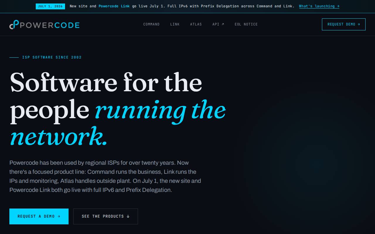 Screenshot of powercode.com