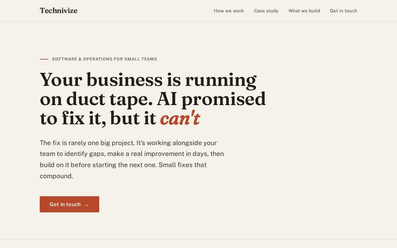 Screenshot of technivize.com