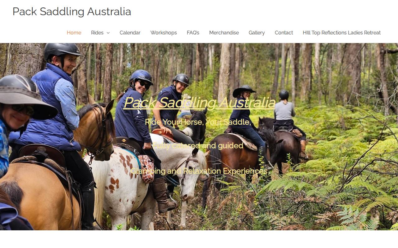 Screenshot of packsaddlingaustralia.com.au