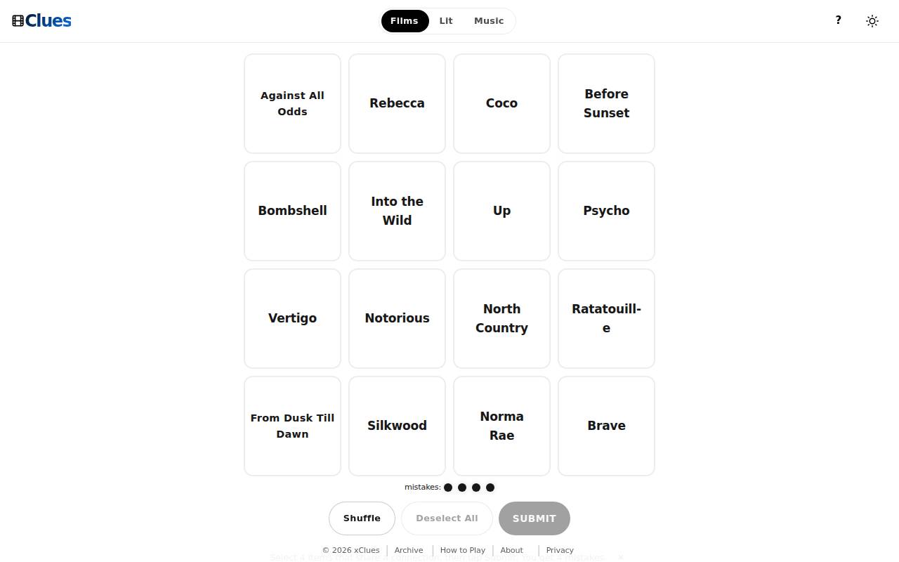 Screenshot of filmclues.space