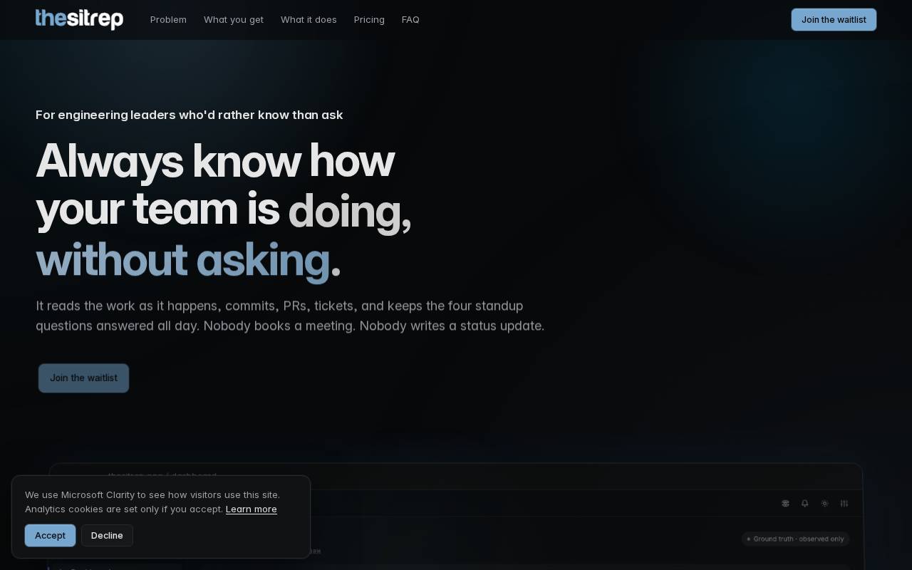 Screenshot of thesitrep.dev