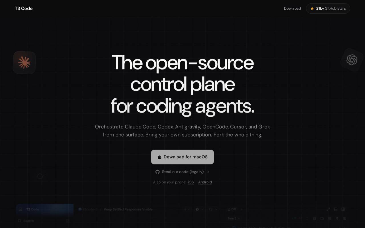 Screenshot of t3.codes