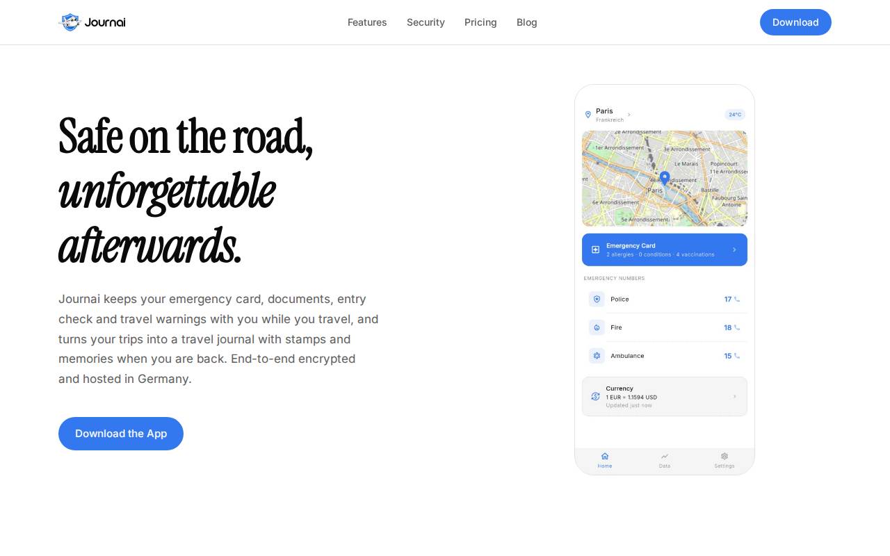 Screenshot of journai.xyz