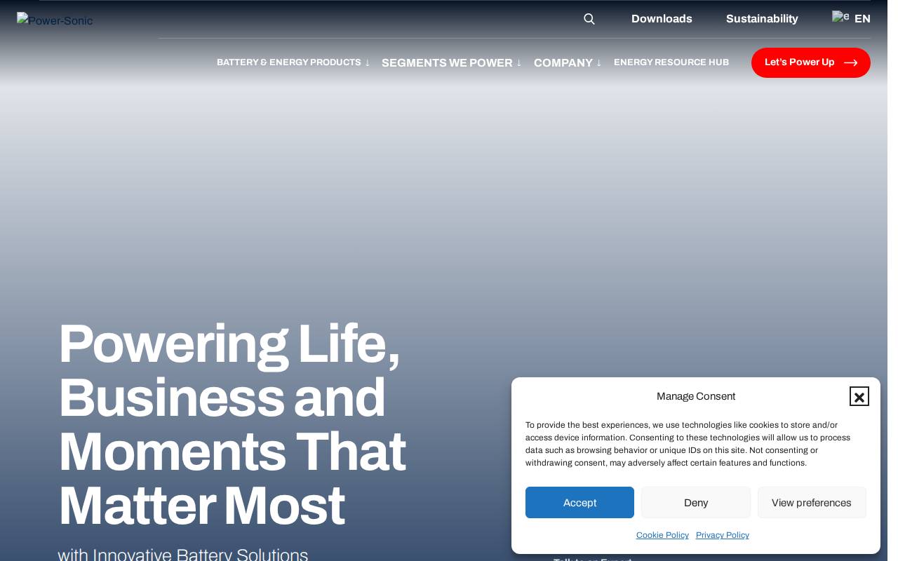 Screenshot of power-sonic.com