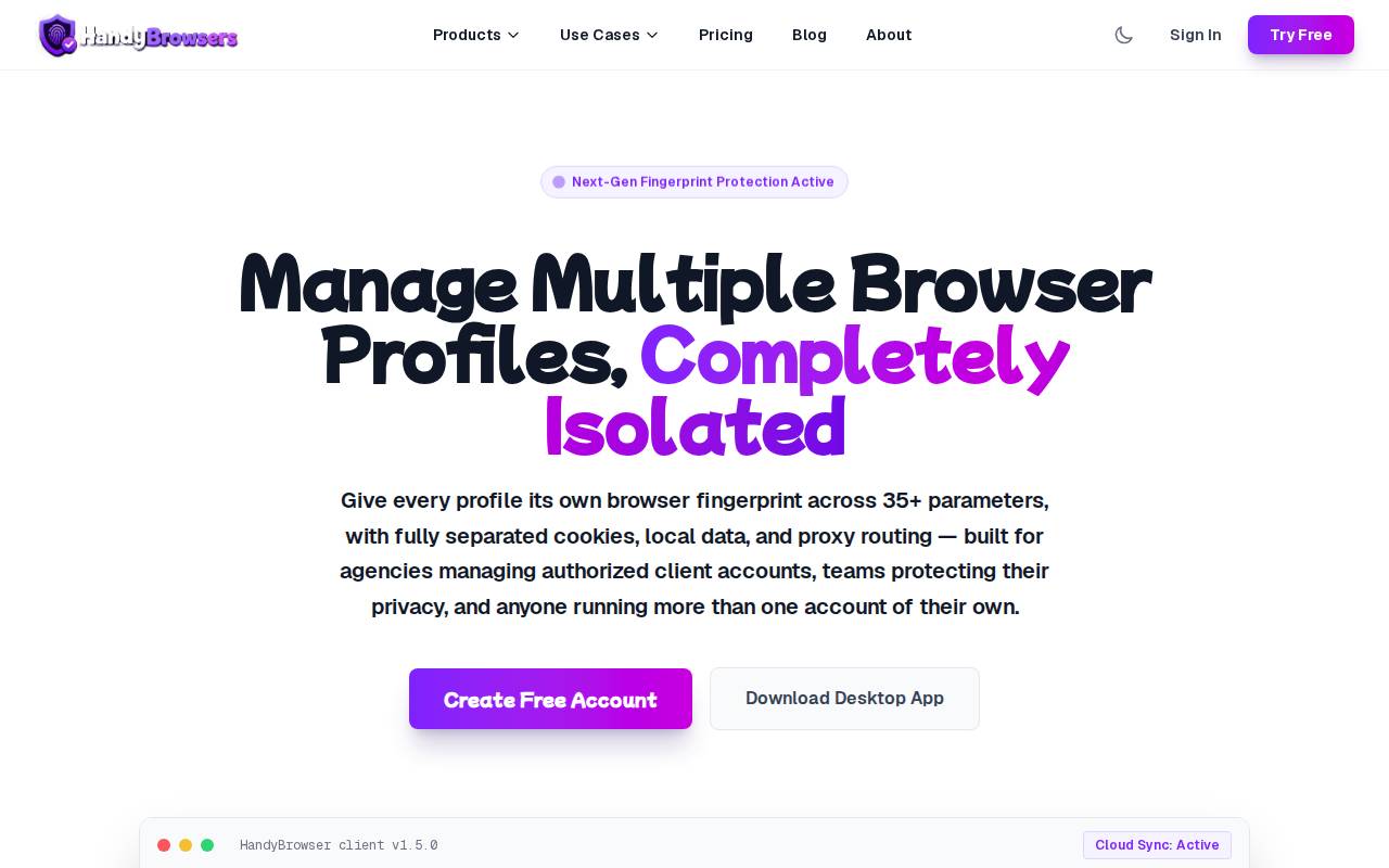 Screenshot of handybrowsers.com