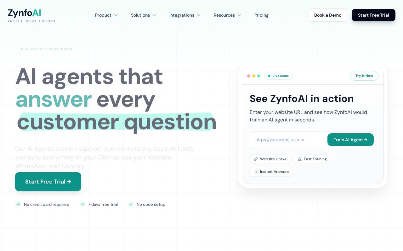 Screenshot of zynfo.ai