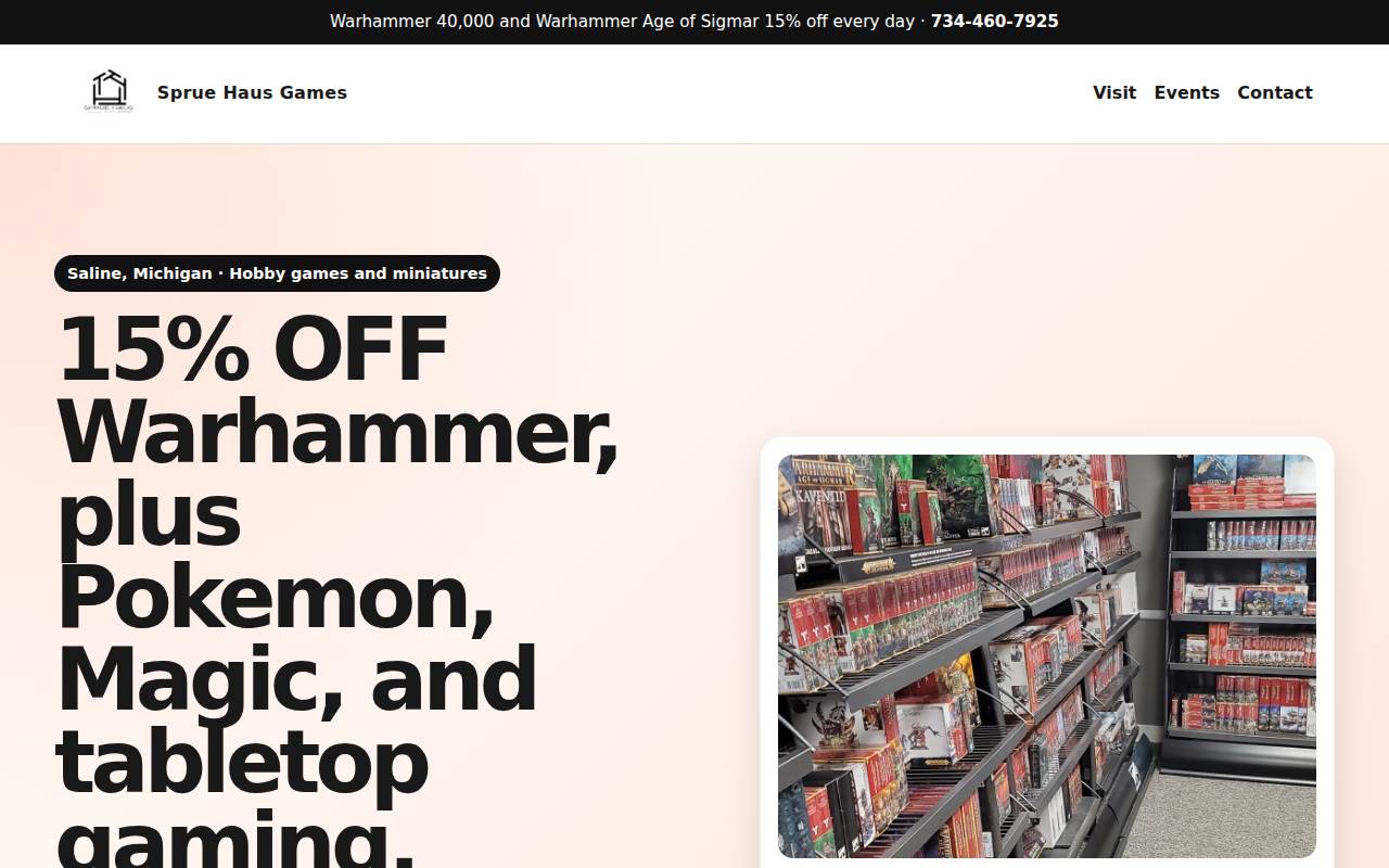 Screenshot of spruehausgames.com