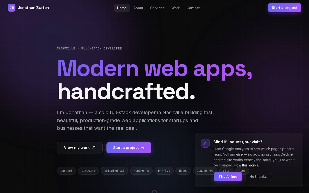 Screenshot of jonathanburtondesign.com