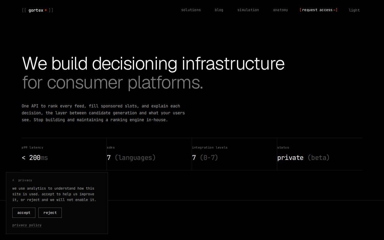 Screenshot of gortex.ai