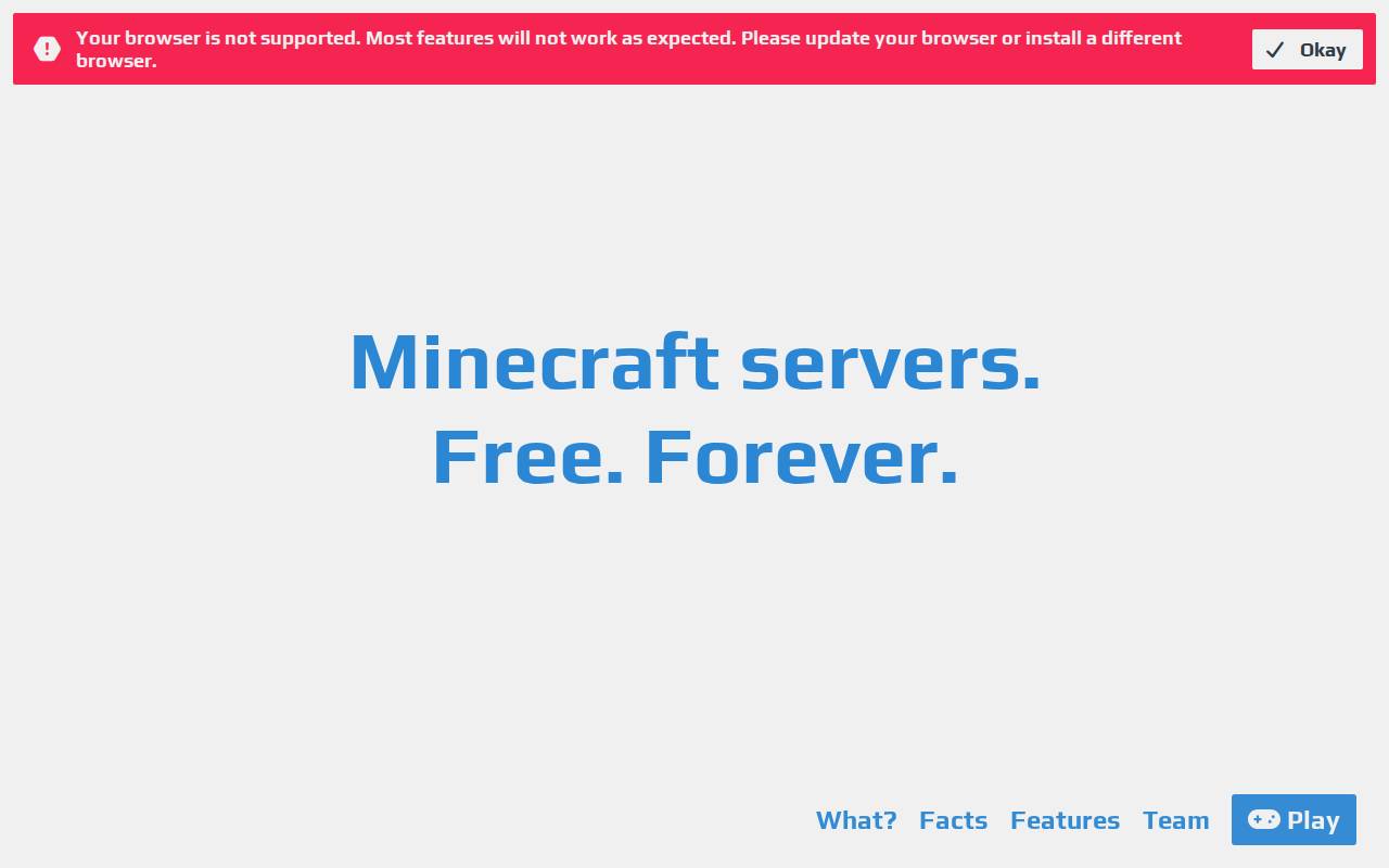 Screenshot of aternos.org